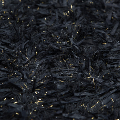 Black and Metallic Gold Fringe Fabric Detail