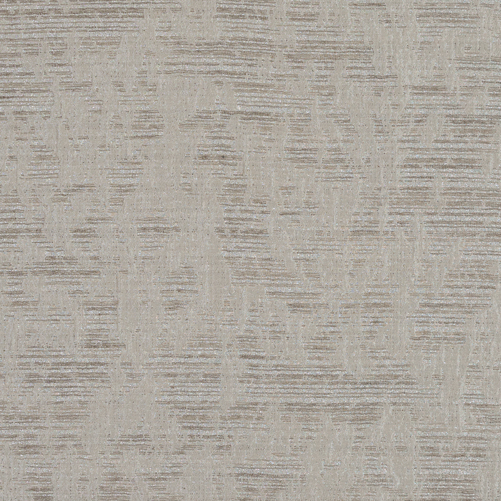 Beige and Metallic Silver Abstract Brocade