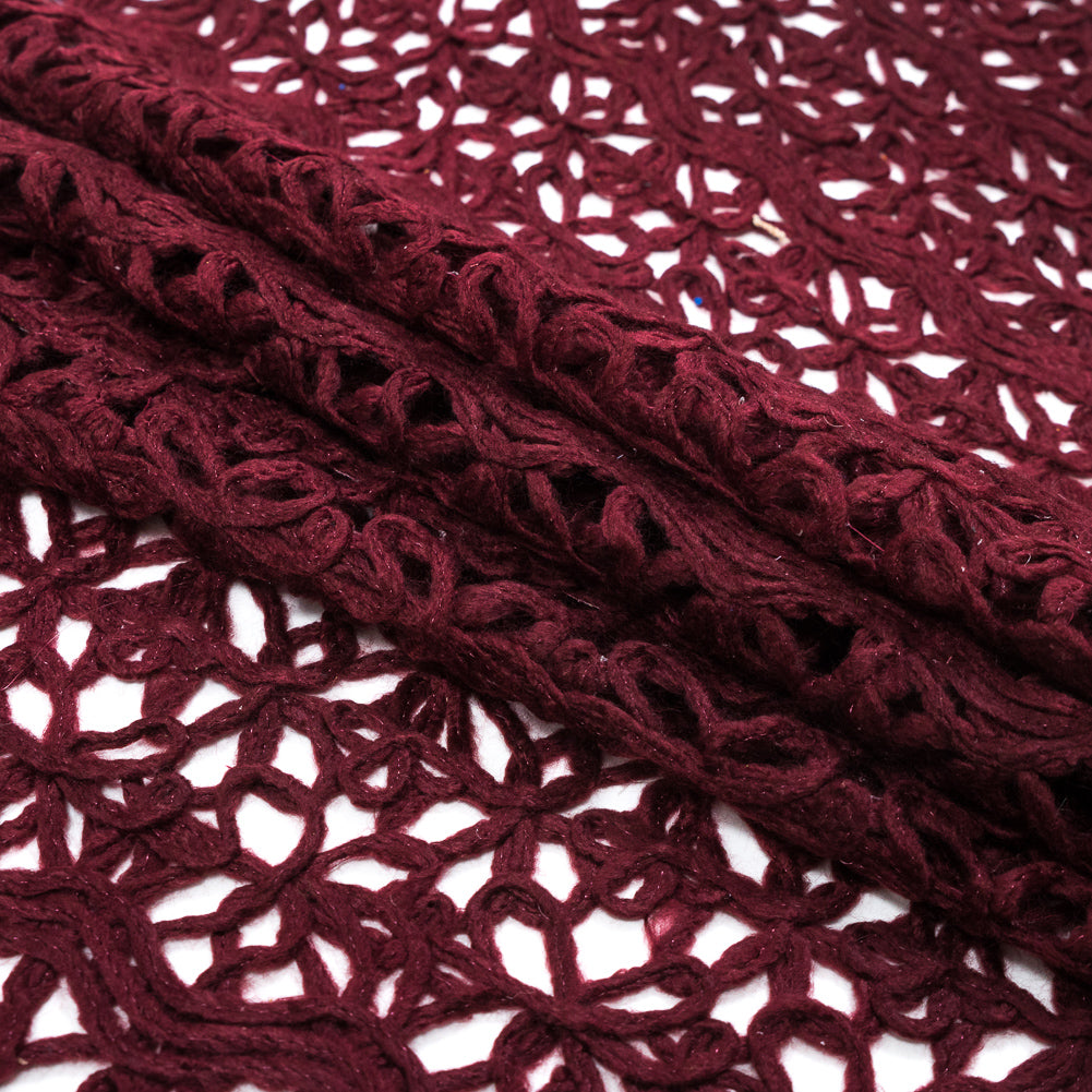 Novelty Acrylic Lace - Maroon Folded