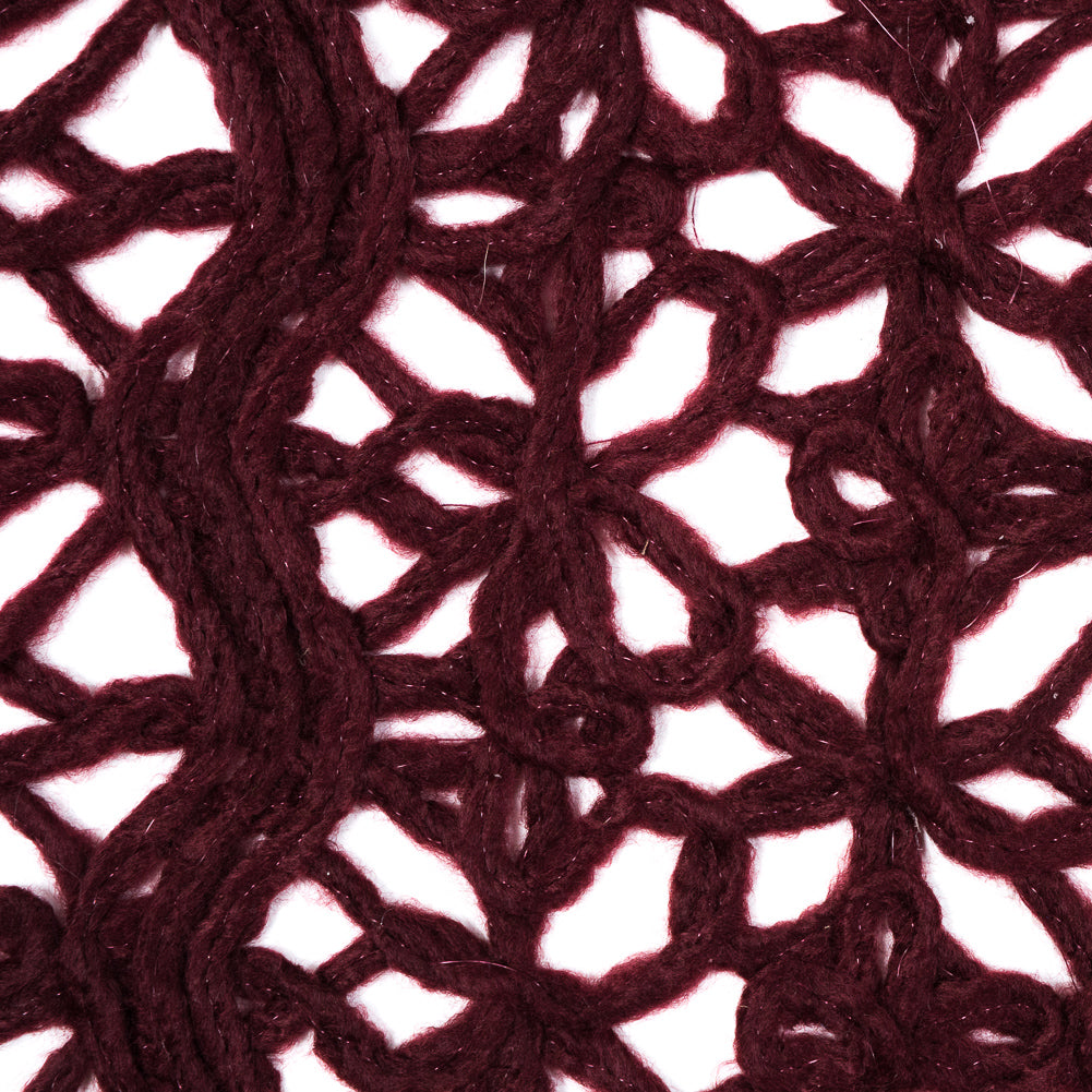 Novelty Acrylic Lace - Maroon Detail
