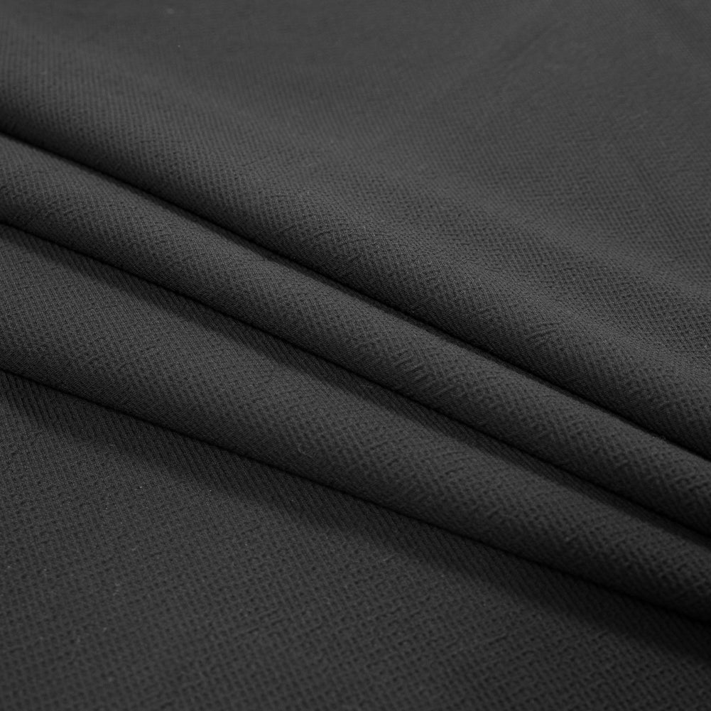 Black Textural Crepe with Smooth Backing Folded