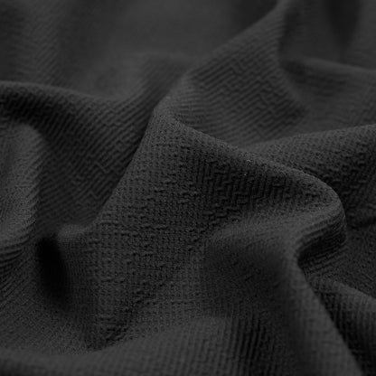 Black Textural Crepe with Smooth Backing Detail