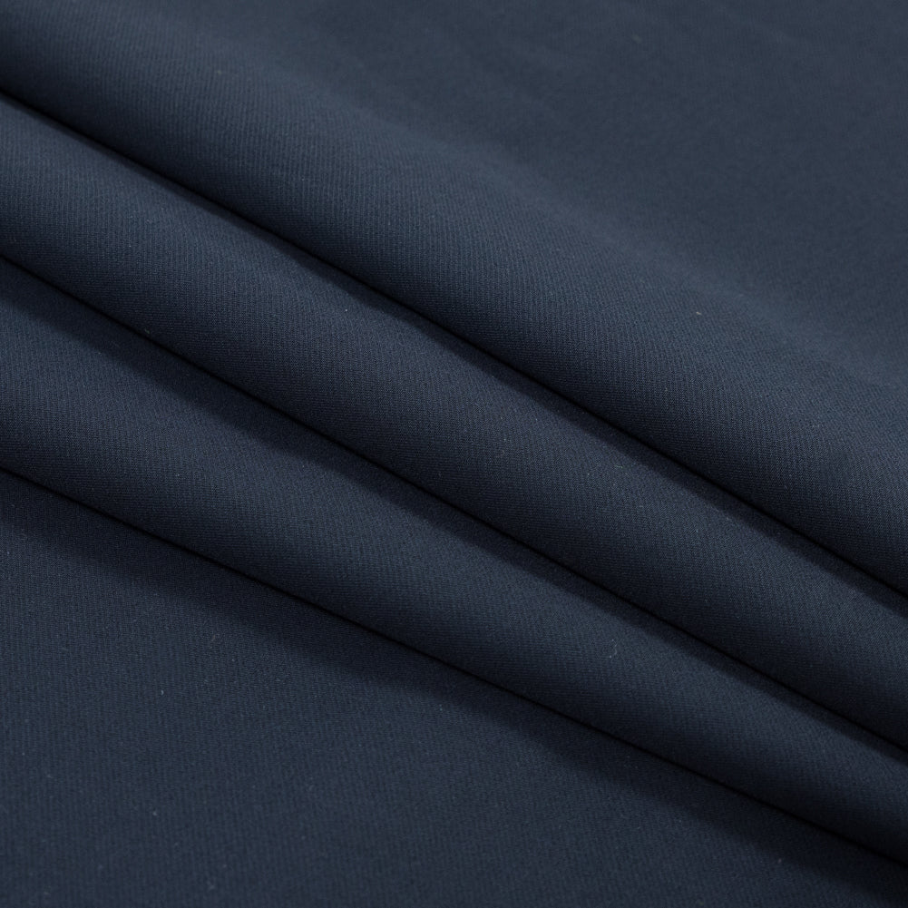 Navy Stretch Woven Cotton Blend Folded