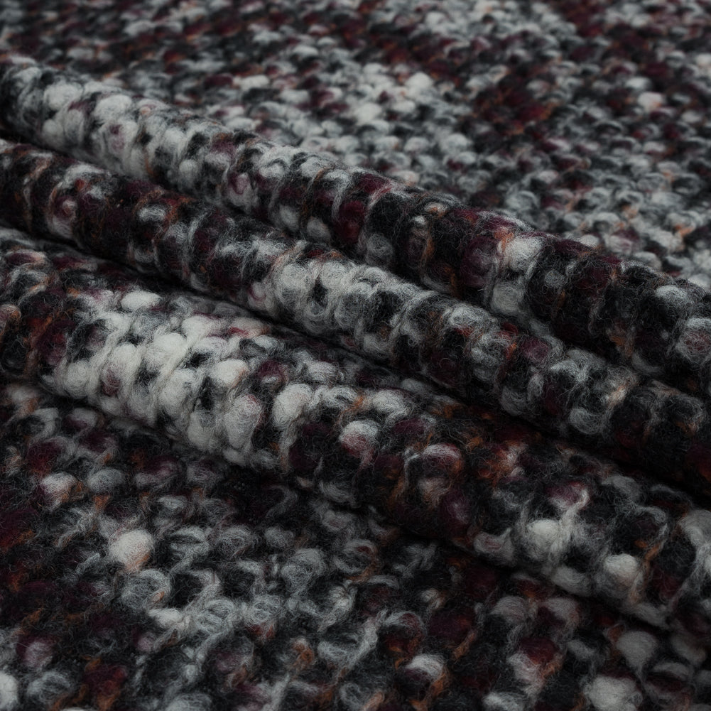 Orange, Red and Black Speckled Wool Knit Folded