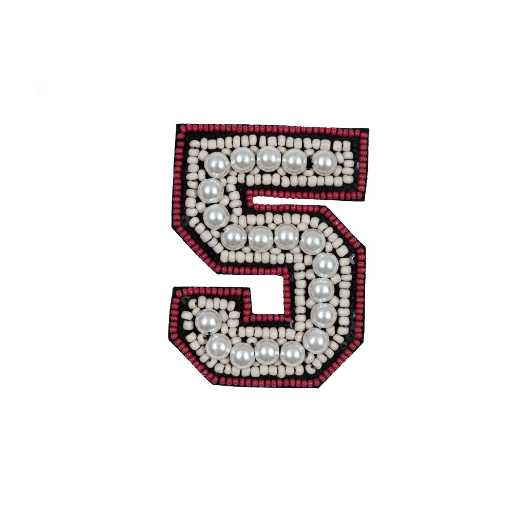 #5 Patch with Pearls - 3.75" x 2.75"