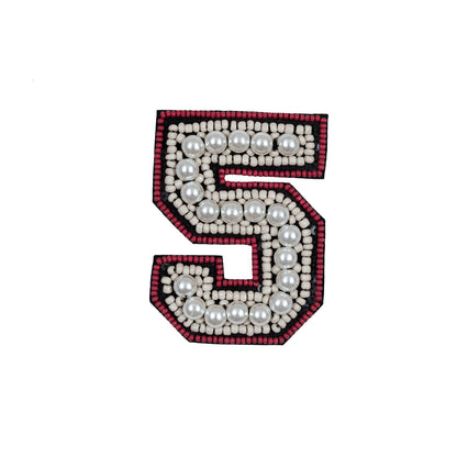 #5 Patch with Pearls - 3.75" x 2.75"