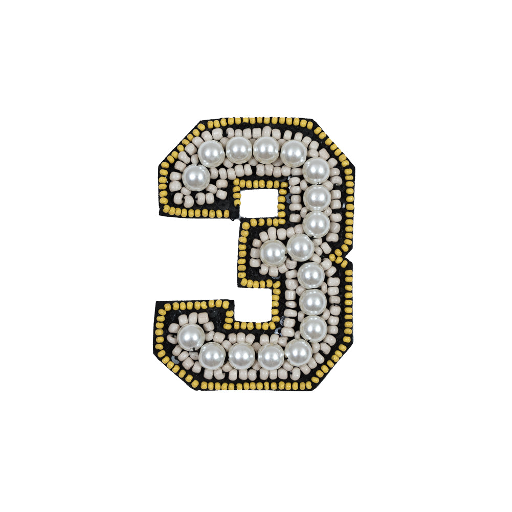 #3 Patch with Pearls - 3.75" x 2.75"