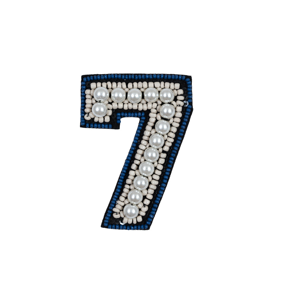 #7 Patch with Pearls - 3.75" x 2.75"