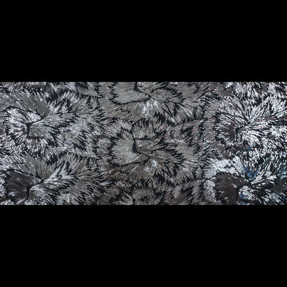 Mesh with Baby Sequins - Gray and Black Abstract Folded