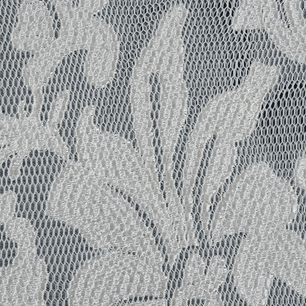 White Floral Embroidered Wonder Mesh Detail