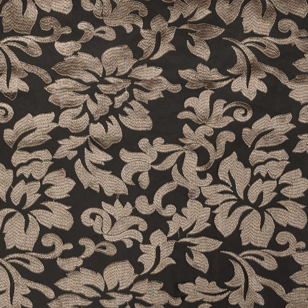 Gold Floral Embroidered Mesh