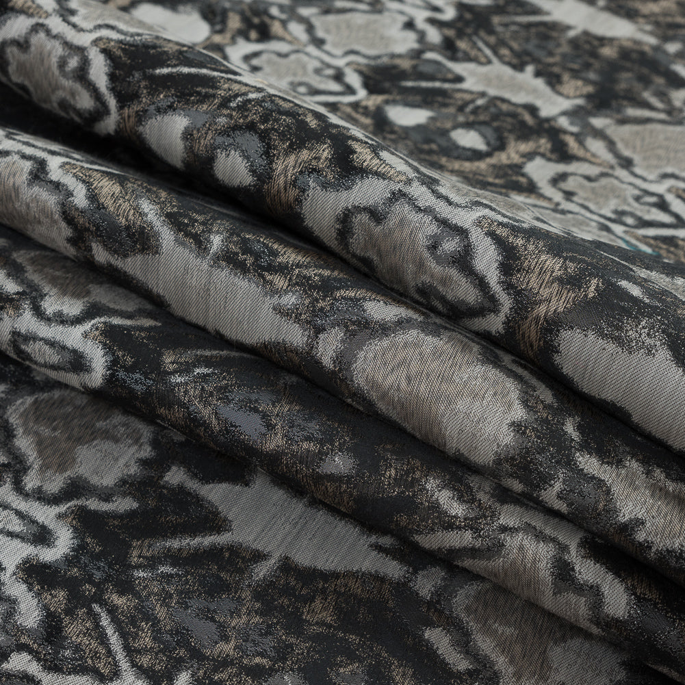 Gray and Beige Abstract Jacquard Folded