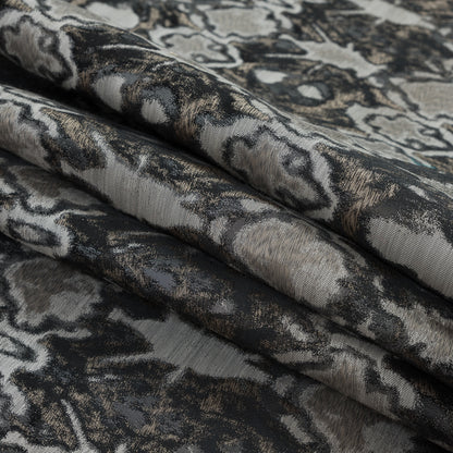 Gray and Beige Abstract Jacquard Folded