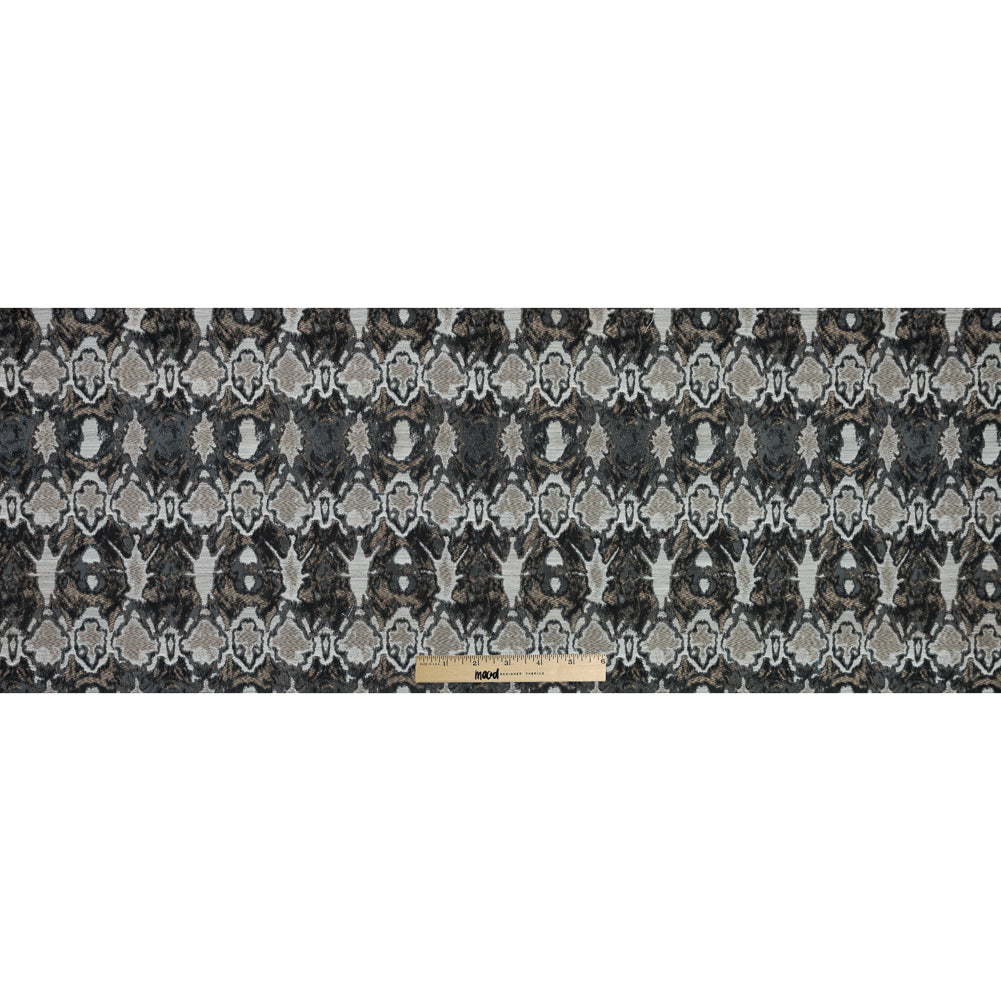 Gray and Beige Abstract Jacquard Full