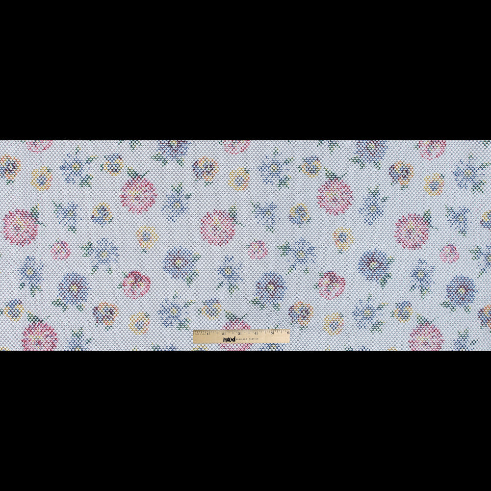 Multicolor Floral Printed Wonder Mesh Folded