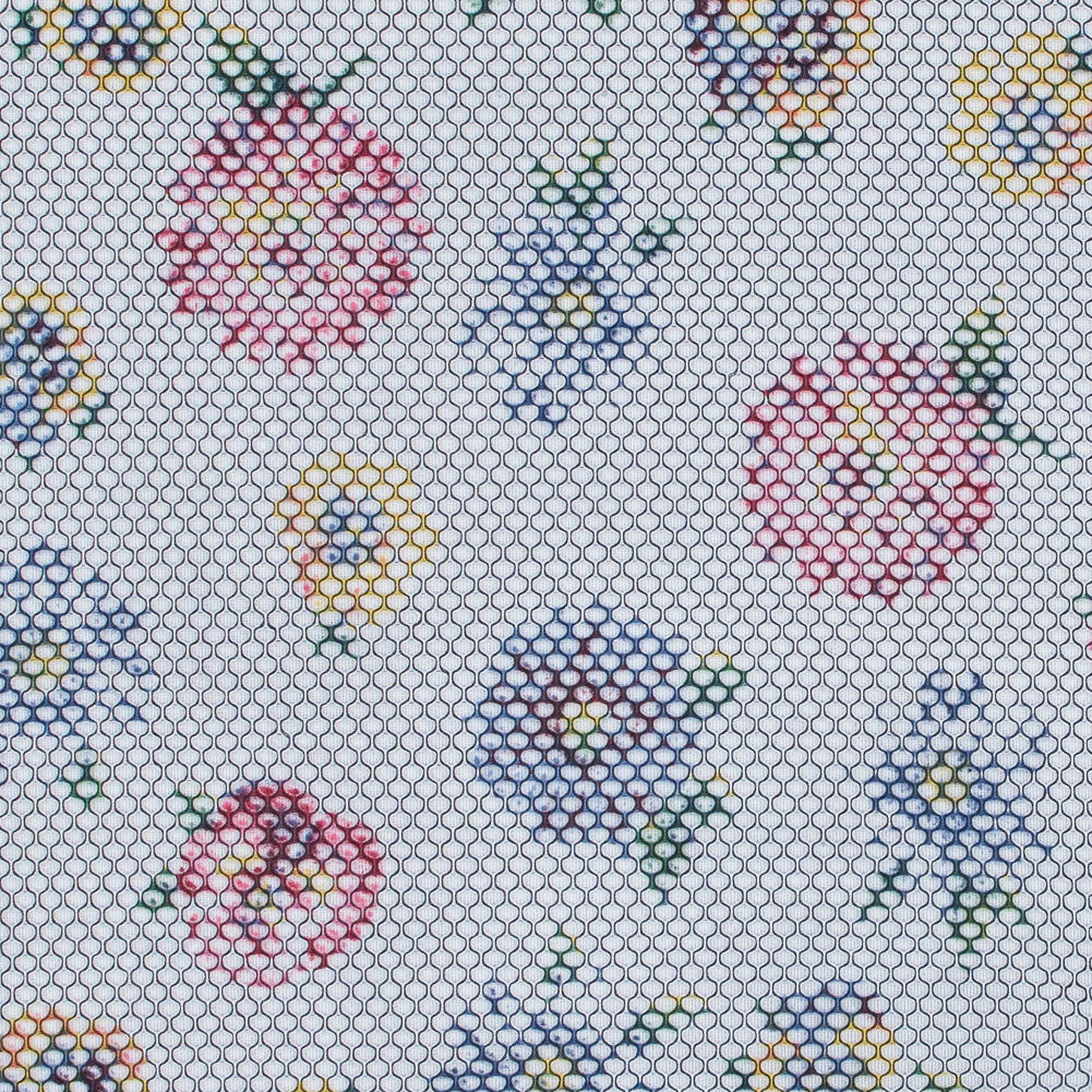 Multicolor Floral Printed Wonder Mesh