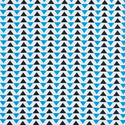 Blue Geometric Stretch Cotton Sateen