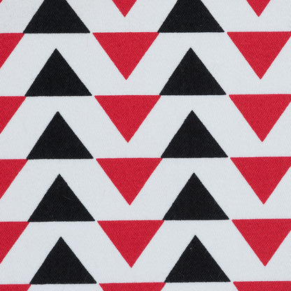 Red Geometric Stretch Cotton Sateen Detail