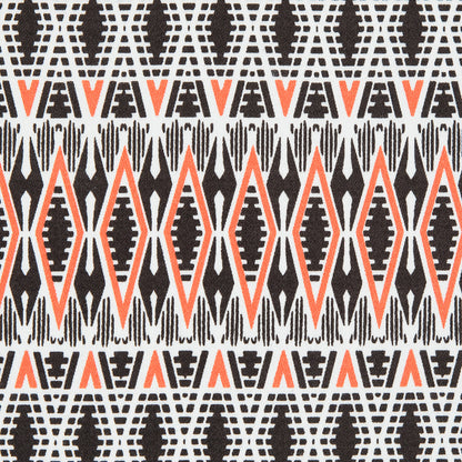Red Orange Geometric Stretch Cotton Twill Full
