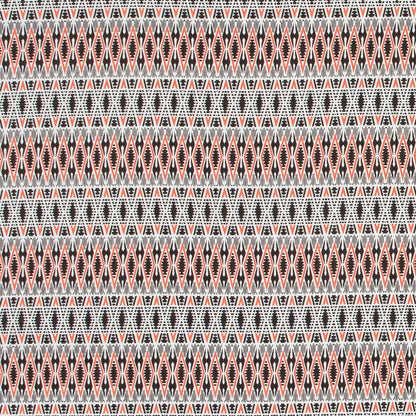 Red Orange Geometric Stretch Cotton Twill