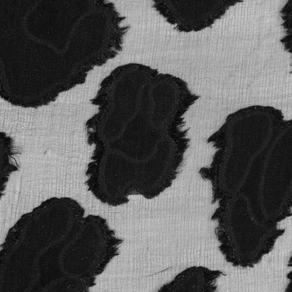 Black Abstract Burn-Out Silk Chiffon Detail