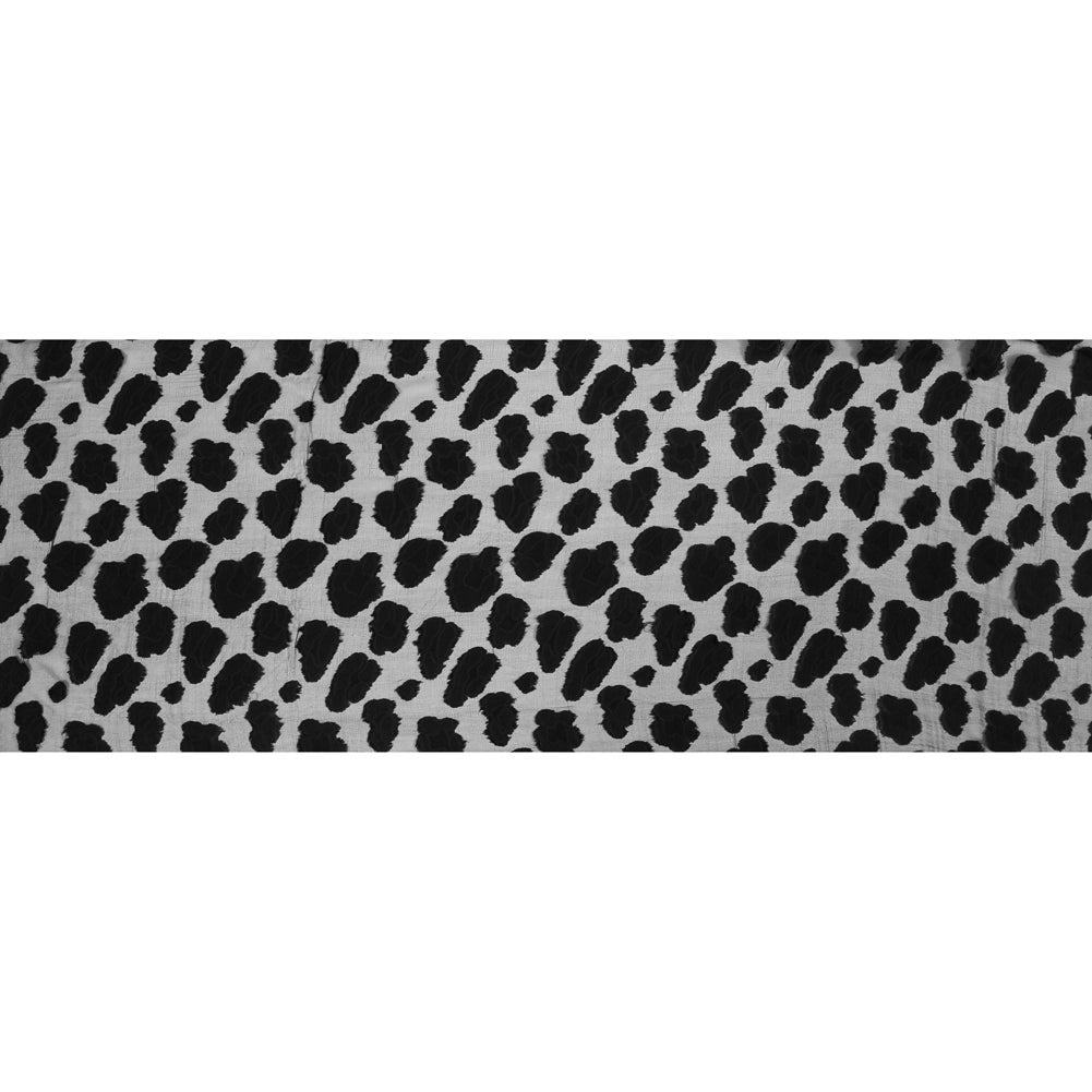 Black Abstract Burn-Out Silk Chiffon Full