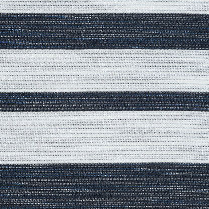 White Woven with Luminous Navy Barcode Stripes Detail