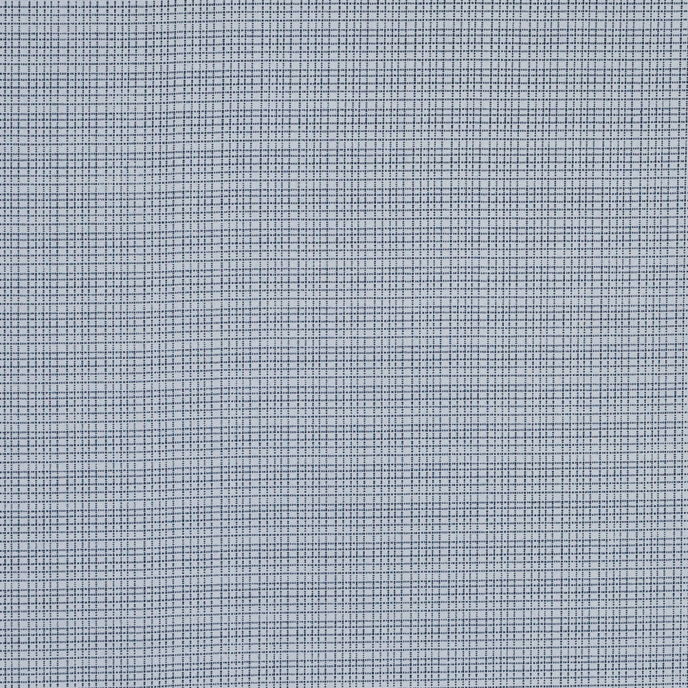 Navy and White Plaid Cotton Shirting