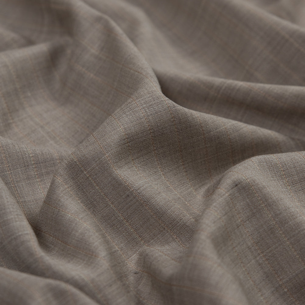 Winter Twig Striped Lightweight Wool Woven with Give Detail