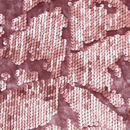 Stretch Velour with Sequins - Dusty Rose Full