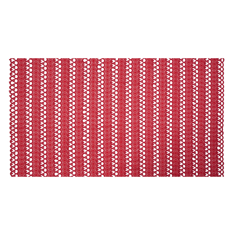 Guipure Lace - Flame Scarlet Red Geometric Full