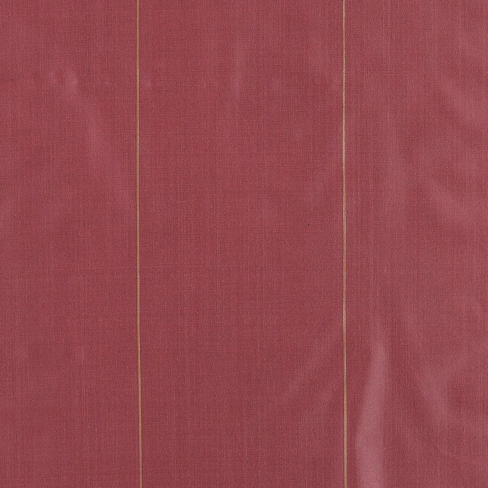 Red Polyester Taffeta with Metallic Gold Stripes