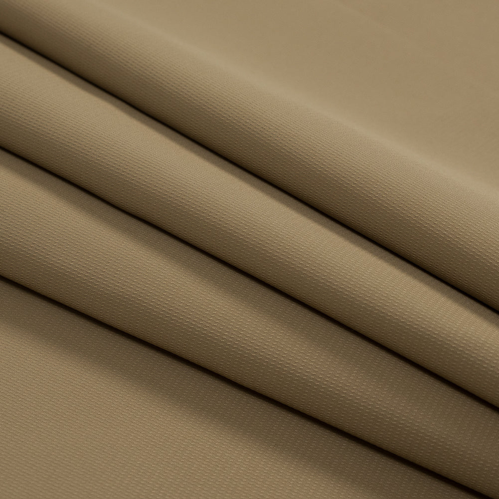 Camel Beige Polyester Dobby Jacquard Folded