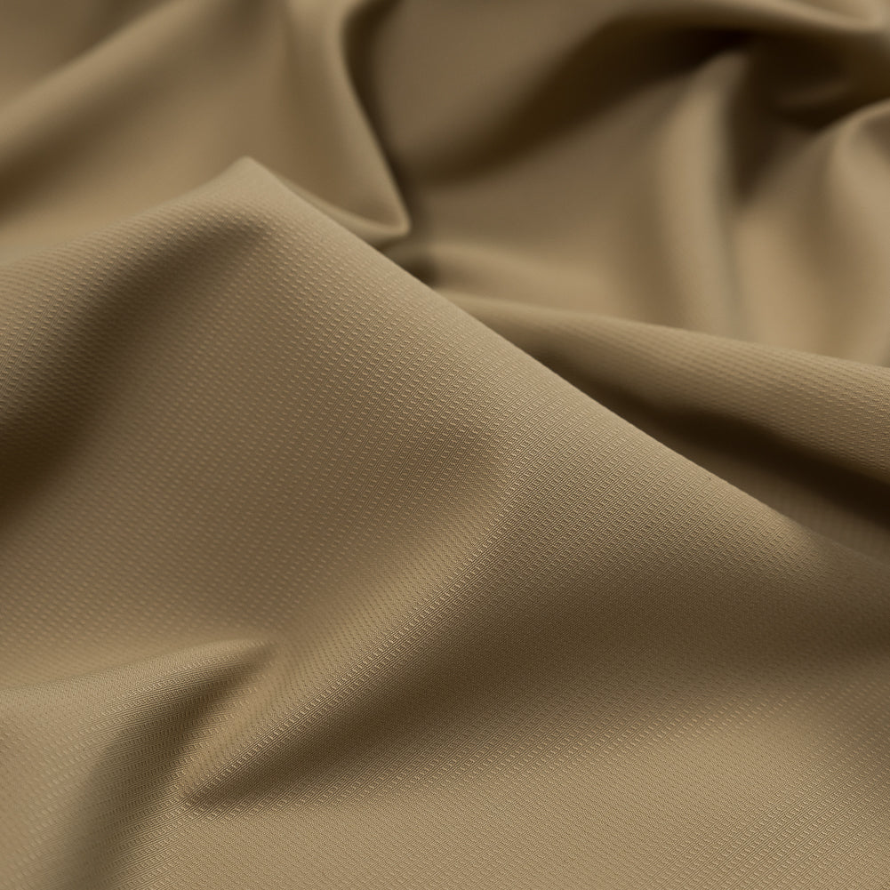 Camel Beige Polyester Dobby Jacquard Detail