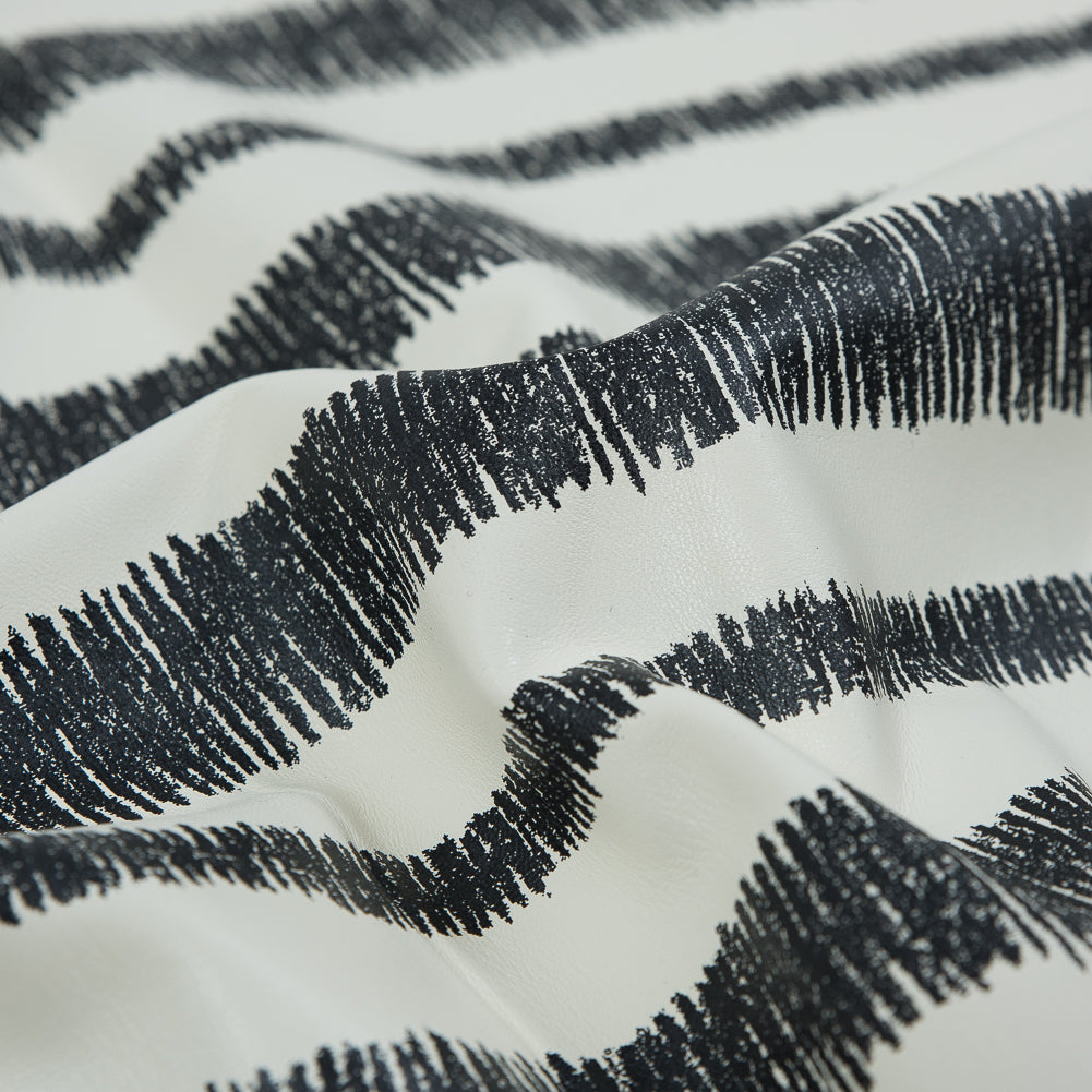 Phillip Lim Small Ivory and Black Striped Digitally Printed Lamb Leather Detail