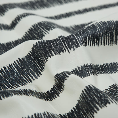 Phillip Lim Small Ivory and Black Striped Digitally Printed Lamb Leather Detail