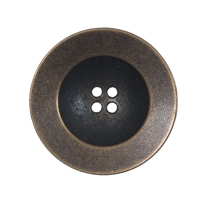 Italian Antique Gold Metal 4-Hole Button - 44L/28mm