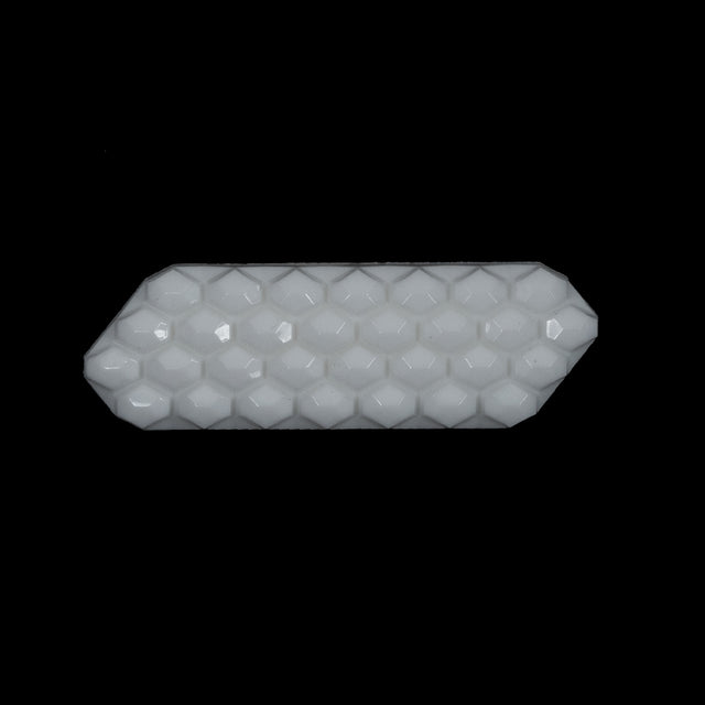 White Hexagon Plastic Shank-Back Button - 1.75" x 0.5"
