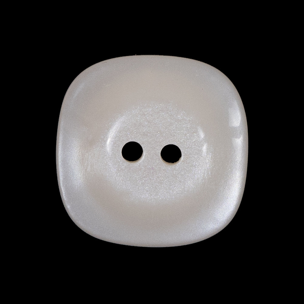 Beige Iridescent Plastic Two-Hole Button - 40L/25.5mm Detail