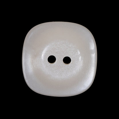 Beige Iridescent Plastic Two-Hole Button - 40L/25.5mm Detail