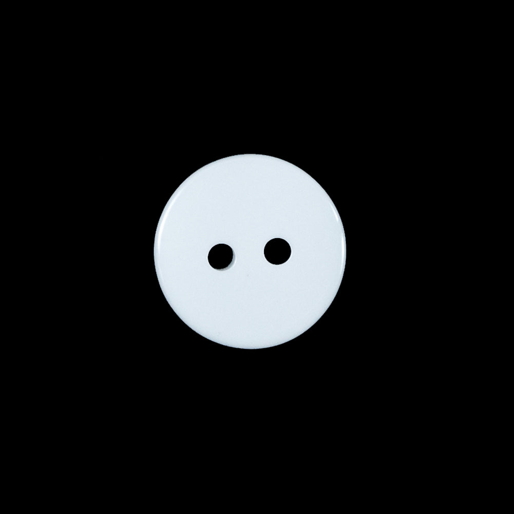Opaque White 2-Hole Plastic Button - 24L/15mm Detail