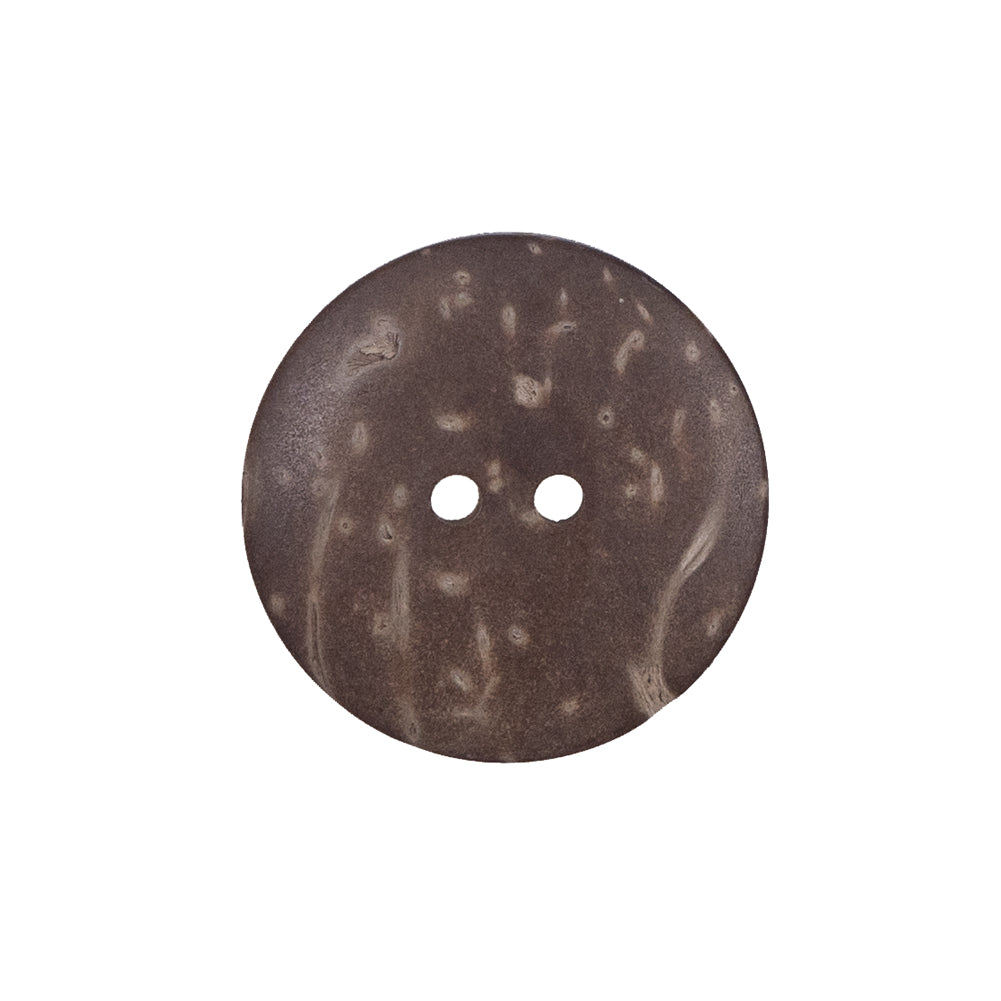 Italian Brown Leafy Etched Coconut Button - 36L/23mm Detail