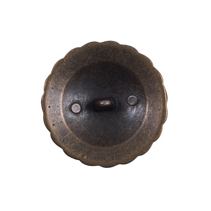Italian Antique Gold Metal Shank Back Button - 40L/25.5mm Detail