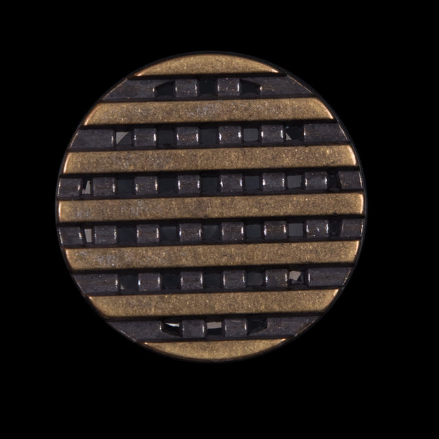 Italian Antique Gold Metal Lattice Shank Back Button - 44L/28mm