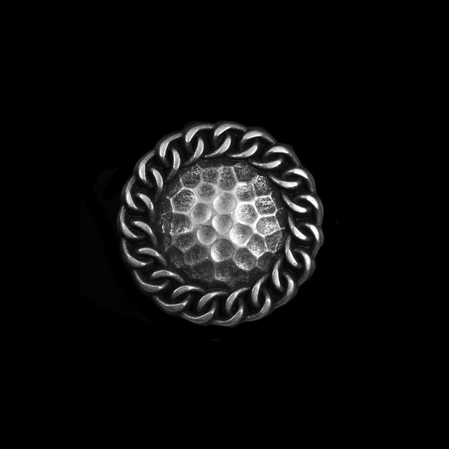 Italian Silver Chain and Honeycomb Metal Shank Back Button - 32L/20mm