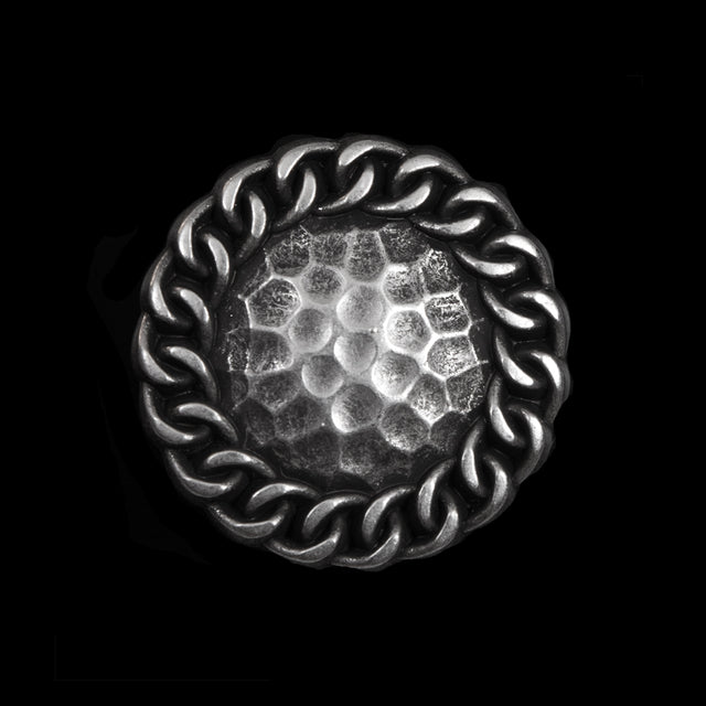 Italian Silver Chain and Honeycomb Metal Shank Back Button - 40L/25.5mm