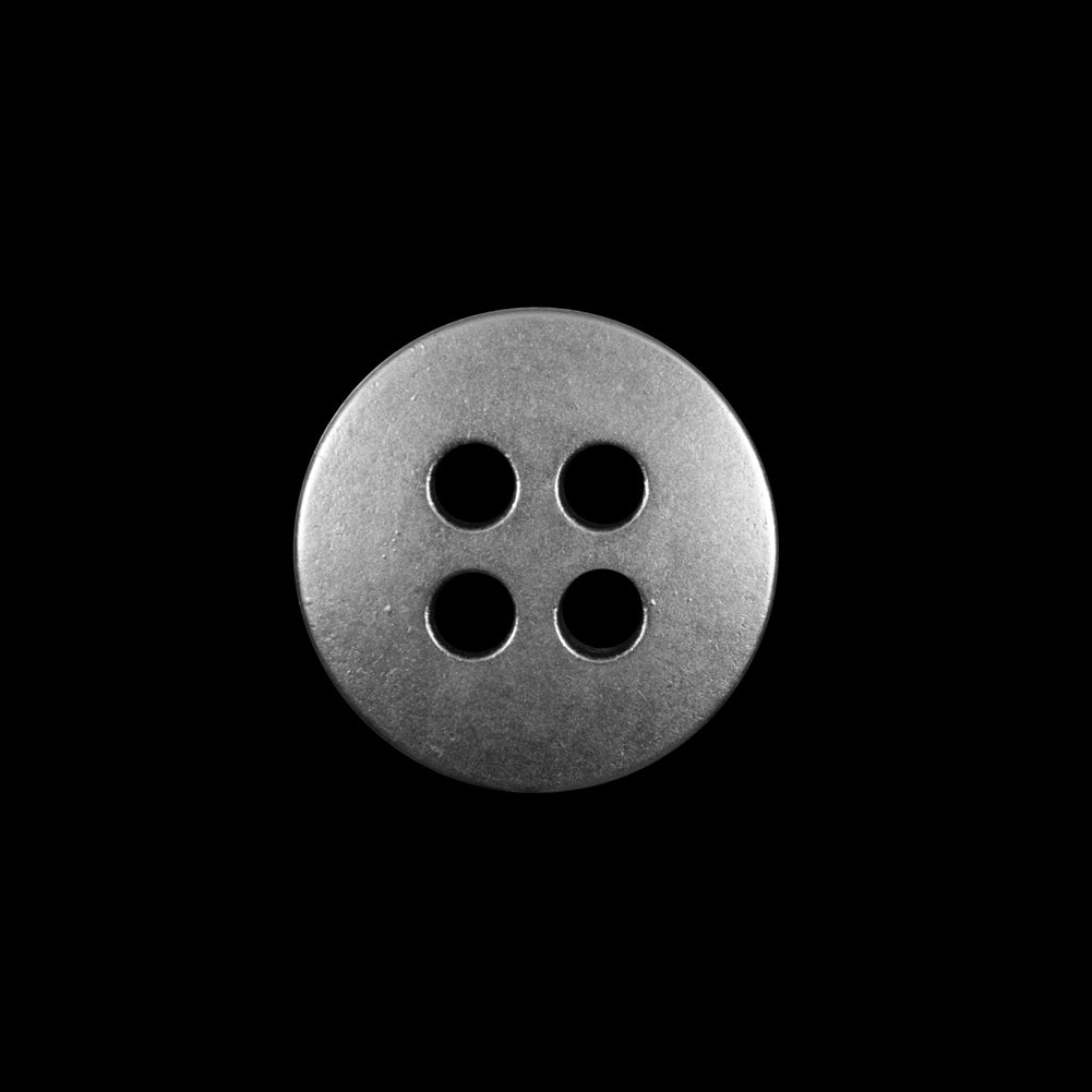 Novelty Silver Metal 4-Hole Button - 32L/20mm Detail