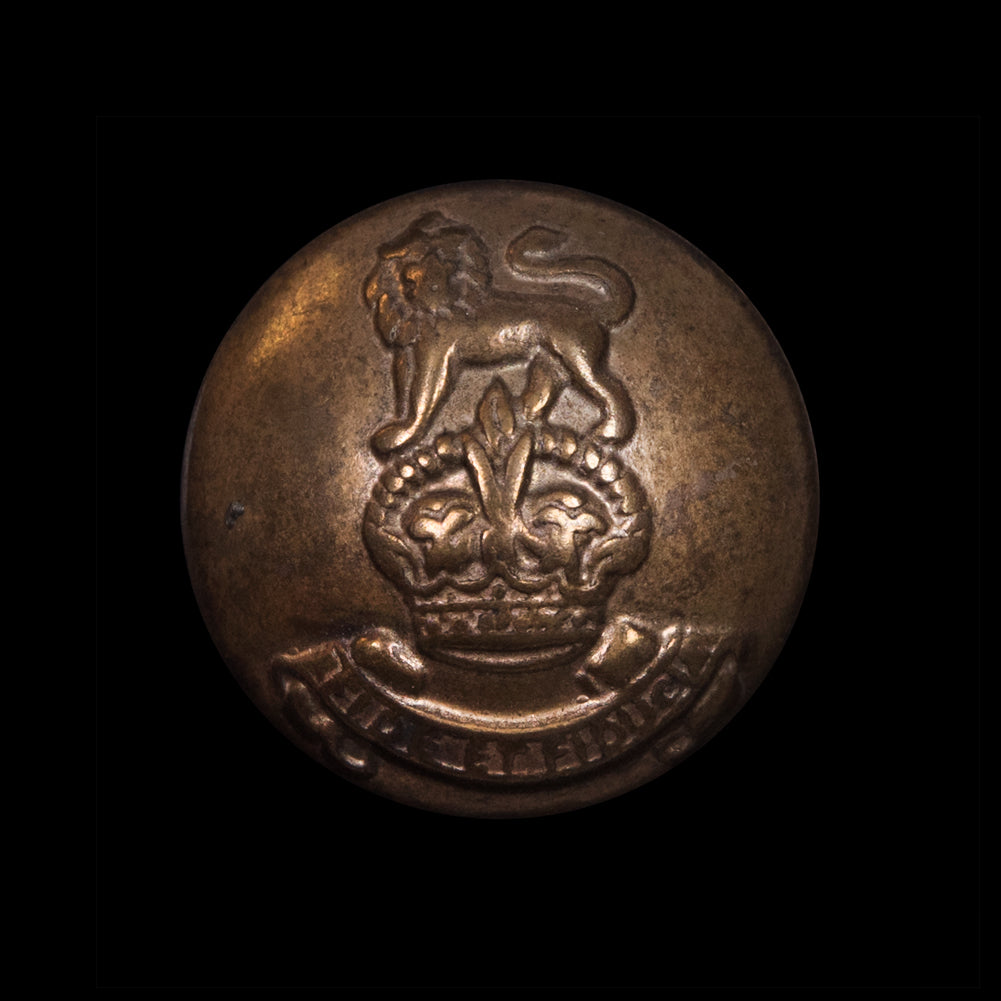 Antique Gold Metal Crest Shank Back Button - 40L/25.5mm