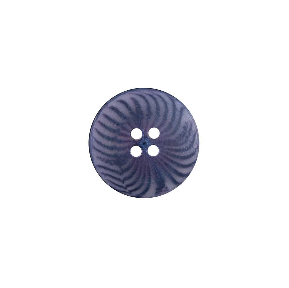 Blue Swirl 4-Hole Plastic Button - 24L/15mm