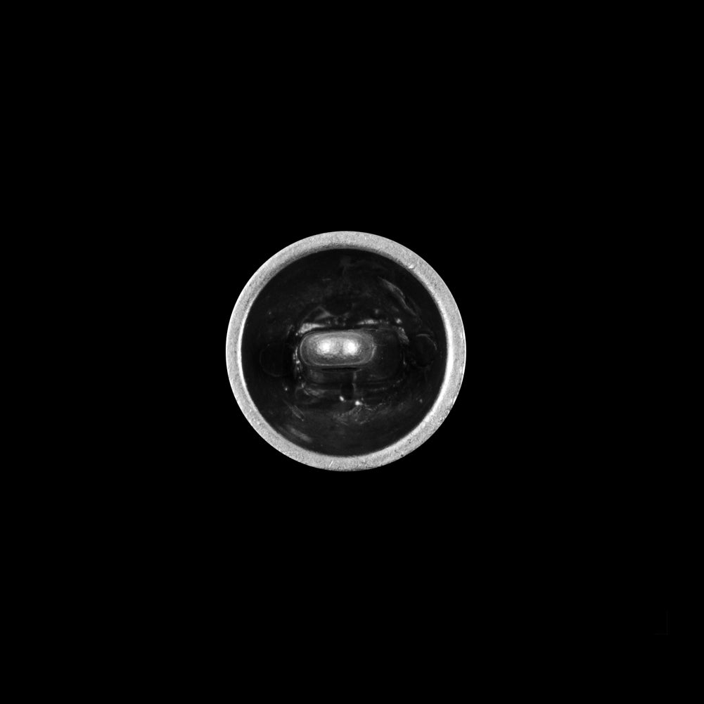 Silver Etched Dome-Shaped Metal Button - 24L/15mm Detail